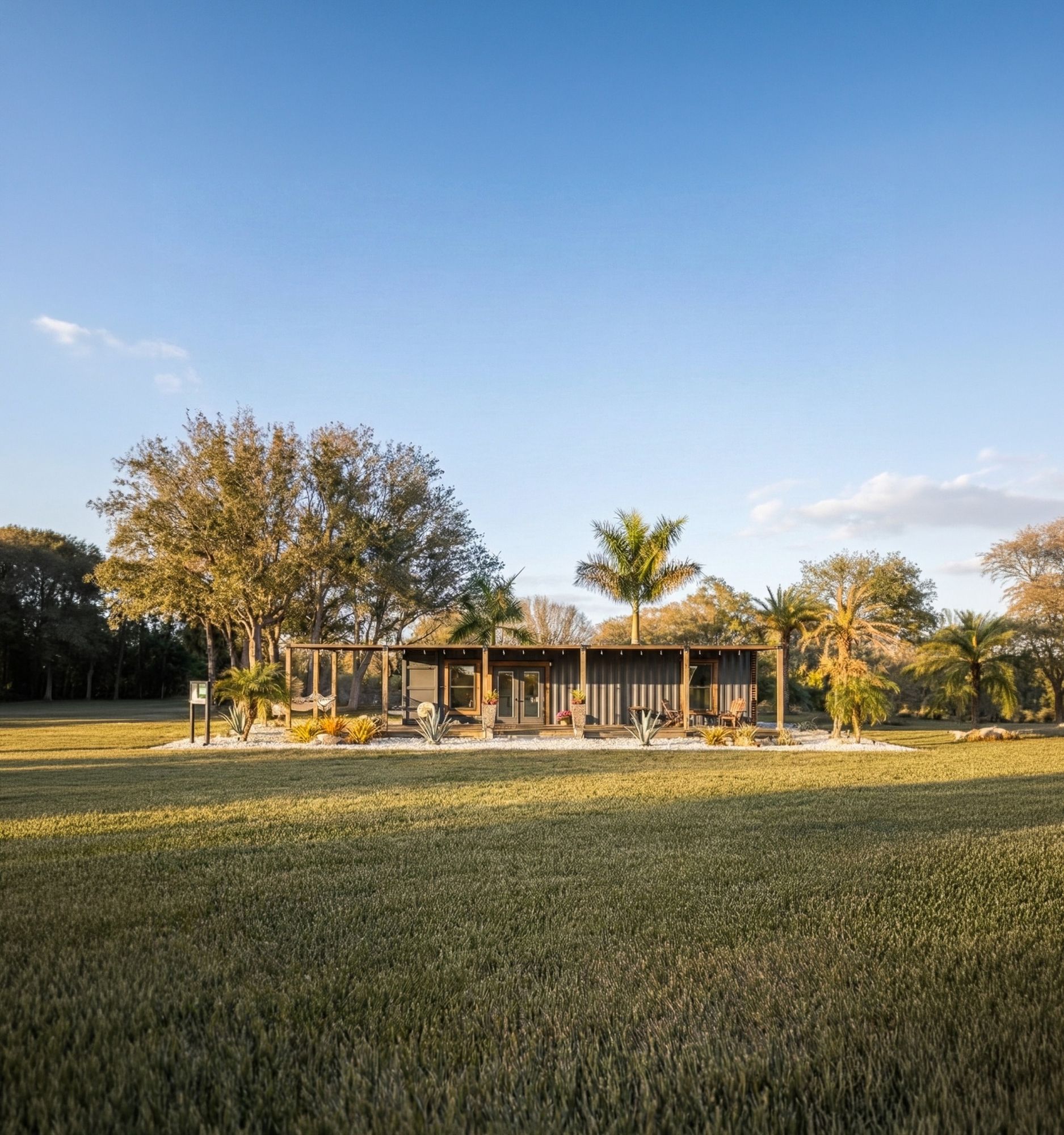 TSUR Homes Oasis - golden hour exterior